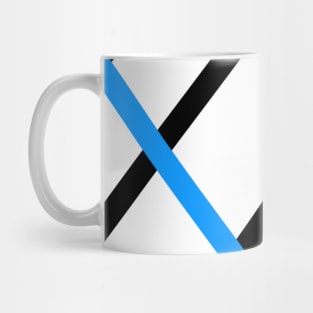 Black blue stripes abstract art Mug